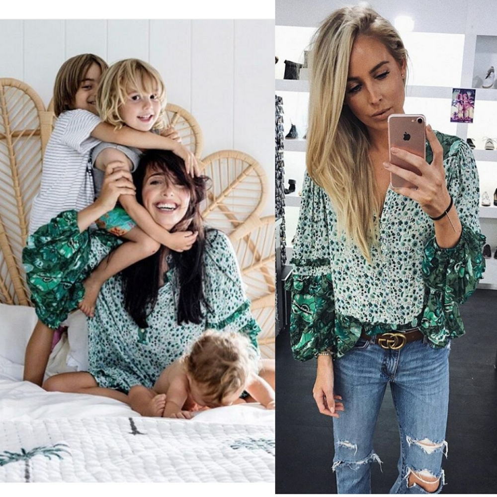 Winona Blouse Ivy green Spell Designs top XS lurex - Picture 3 of 8